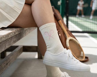 Anpassade tennisklubbsstrumpor, personliga laglogotypstrumpor, broderade tennisstrumpor, present till countryklubb, present till tränare, present till tennisspelare