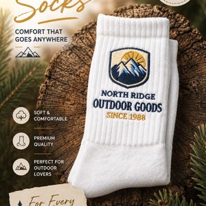 Personalized Embroidered Socks | Custom Name, Initial Logo Socks for Gifts, Weddings & Businesses