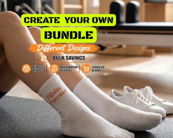 Broderade greppstrumpor, halkfria pilates- och yogastudio, personlig logotyp i bulk