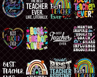 Best Teacher ever Png Bundle, Teacher's Day png, Teacher png, floral Teacher png, Back To School Png, Sublimate designs download