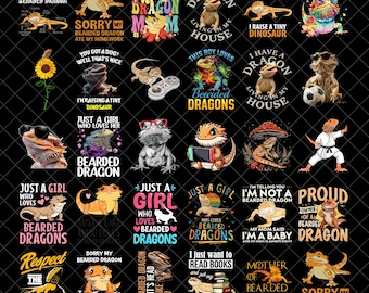 Bearded Dragon Bundle Png, Bearded Dragon Png, Lizard Png, Animals Png, Cute Lizard, Pet Dragon Png, Bearded Dragon Cut Files
