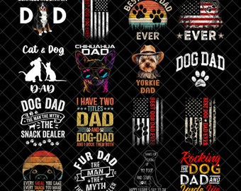 Dog Dad Png Bundle, Funny Pet Dad PNG, The Dogfather Sublimation, Fur Dad Png, Rescue Dog Shirt Design, Pitbull Lab Doodle Dad Png