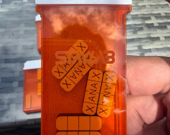 Frasco de pastillas de Xanax, pegatina acrílica 3D