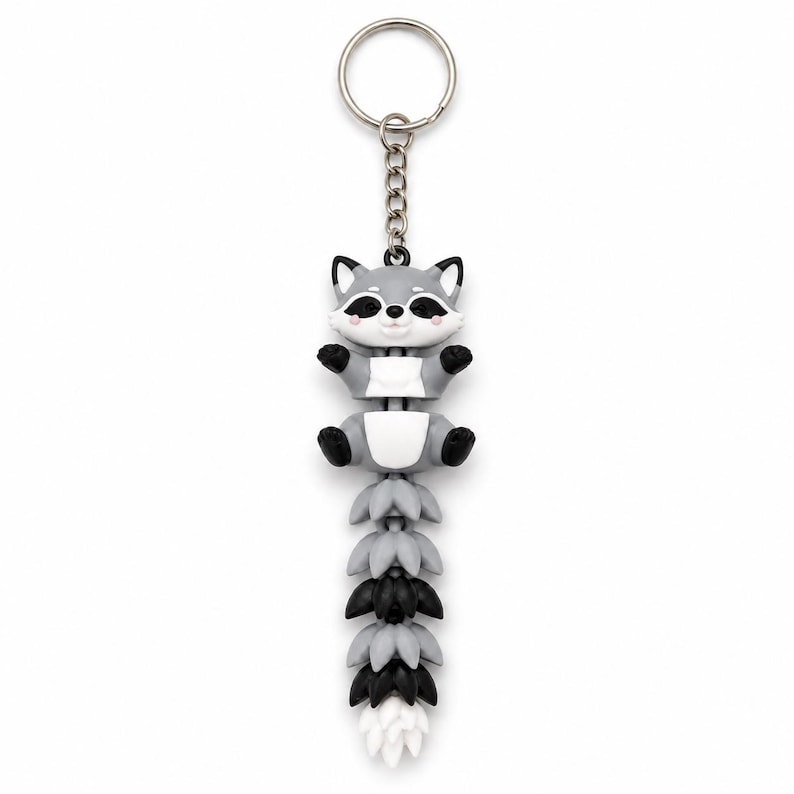 Movable Animal Keychain, 3D Printed Fidget Toy, Flexible Desk Ornament a squirrel