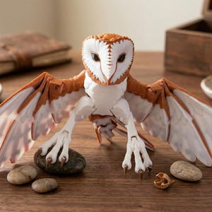 Figura articulada de búho, escultura flexible de pájaro impresa en 3D, juguete realista para inquietarse