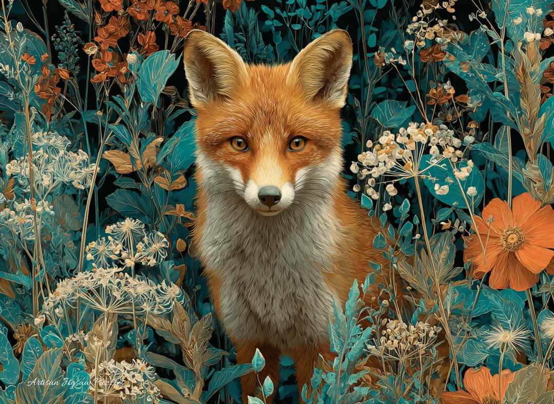 Amber Sentinel Fox Jigsaw Puzzle | 500 Wooden Pieces | Woodland Fox