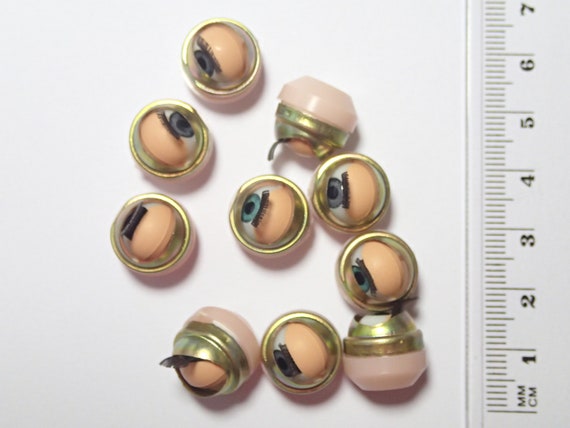6 Grey Eyes 4 Green Eyes Lot 1 10 Large Size 22 Blinking Sleeping Open Close Doll Eyes with Lashes