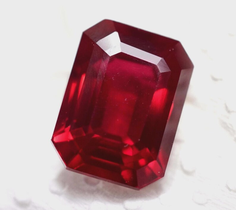 Ruby Red Edgers EGL Certified 10.55 Ct Natural Mozambique A+ Red Ruby Emerald Cut Loose ...
