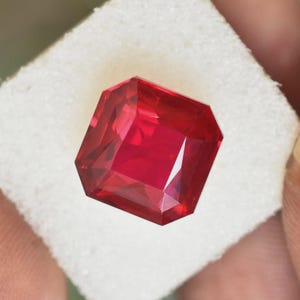 A+ Naturlig Röd Rubin Felfri Asscher-slipning 22,25 Ct Certifierad Lös Ädelsten