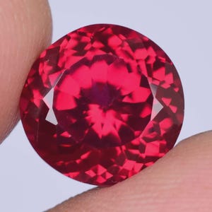 Rubi Vermelho Sangue de Moçambique Natural 12,25 Ct Redondo Certificado Impecável - Gema Solta