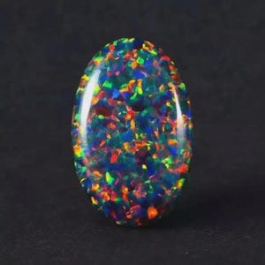 15,10 ct australisk svart eldopal cabochon – oval lös ädelsten, EGL-certifierad
