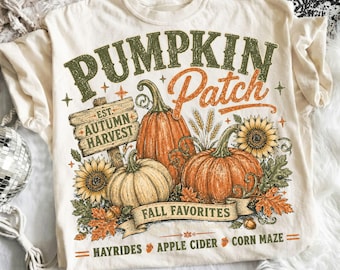 Retro Pumpkin Patch PNG, Vintage Fall Sublimation Design, Farm Fresh Pumpkin Shirt Graphic, Distressed Autumn PNG, Instant Digital Download
