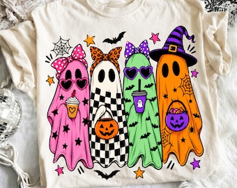 Preppy Leopard Ghost PNG, Coquette Halloween Ghost, Cute Spooky Season PNG, Girly Ghost Sublimation, viral Ghost Party Digital Download