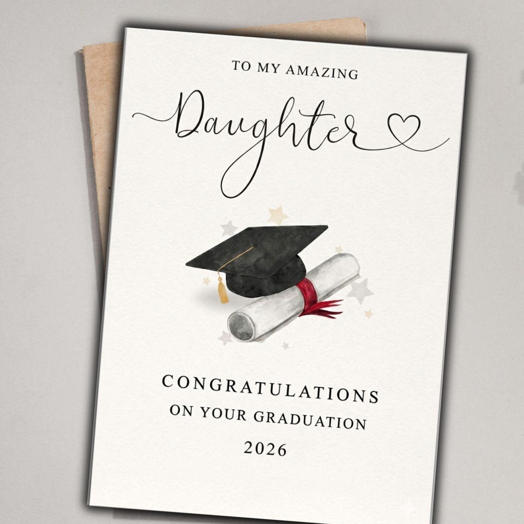 Graduation Card for Daughter 2026, Printable Graduation Card Daughter ...