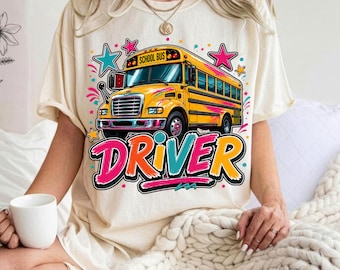 School Bus Driver PNG, Funny Bus Driver Shirt Design, Driver Appreciation Gift, Back to School Sublimation PNG, Vintage School Staff