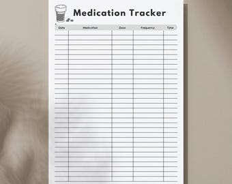 Medication Tracker Printable Editable PDF, Daily Weekly Pill Organizer, Medicine Log & Schedule Planner, Health Tracker Canva Template