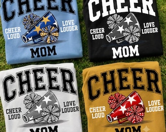 Cheer Mom PNG, Cheerleader Shirt Design, Football Game Day Sublimation, Cheer Competition, Sports Mom Digital Download