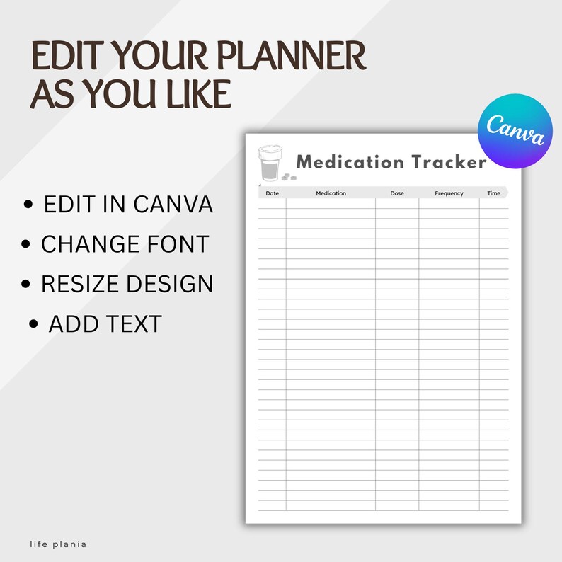 File Header Medication Minimalist Medication Tracker Printable, Pill Log Sheet, Health Planner ...
