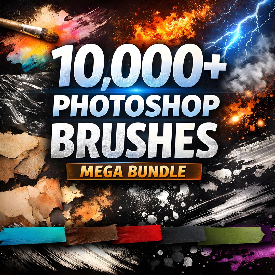 10,000+ Photoshop Brushes Mega Bundle | Watercolor, Artistic, Ink ...