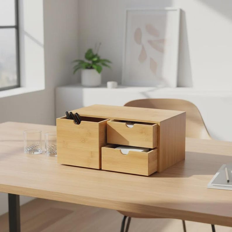 Handmade Bamboo Desk Organizer Drawer - Etsy