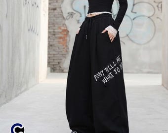 Loose Baggy Pants | Drawstring Wide Leg Bottom | Dance Wear | Y2K Street Style