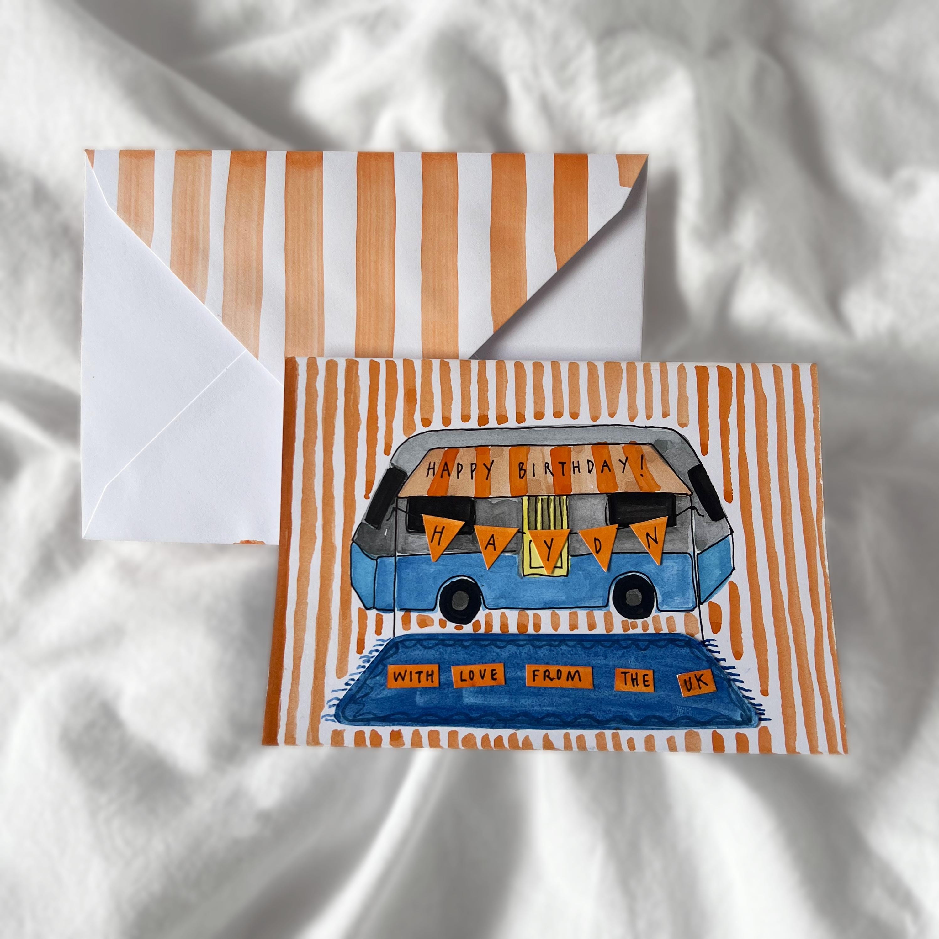 Personalised Campervan Birthday Card - Etsy