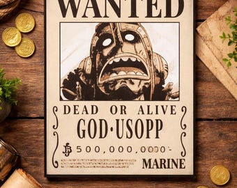Usopp's Wanted 3D poster 15x10 - One Piece decor