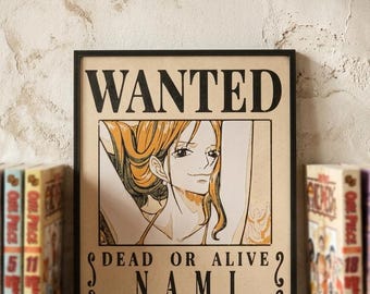 Nami Wanted Poster 3D Print, One Piece Wood Effect Wall Art 15 x 10 cm, Anime Gift, Handmade Collector Decor