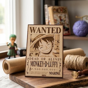 Wanted Monkey D. Luffy Poster 10 x 15 cm | 3D Vintage Effect Print | One Piece Anime Decoration