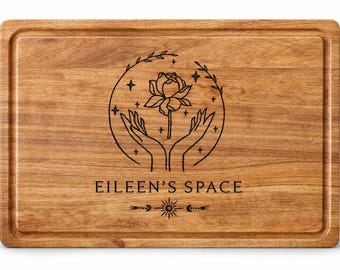Tablero de Reflexión de Manos Sagradas: Regalo Espiritual Personalizado Grabado en Madera
