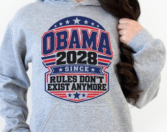 Sudadera Obama 2028: Sudadera con capucha de humor político vintage