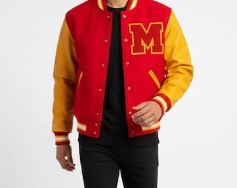 Handgemaakt MJ Thriller Varsity-jack | Uniseks Michael Jackson-geïnspireerde bomberoutfit
