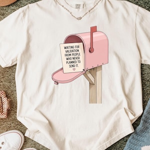 Pink Mailbox T-Shirt, Healing Era Quote, Self Validation Gift, Comfort Colors Tee