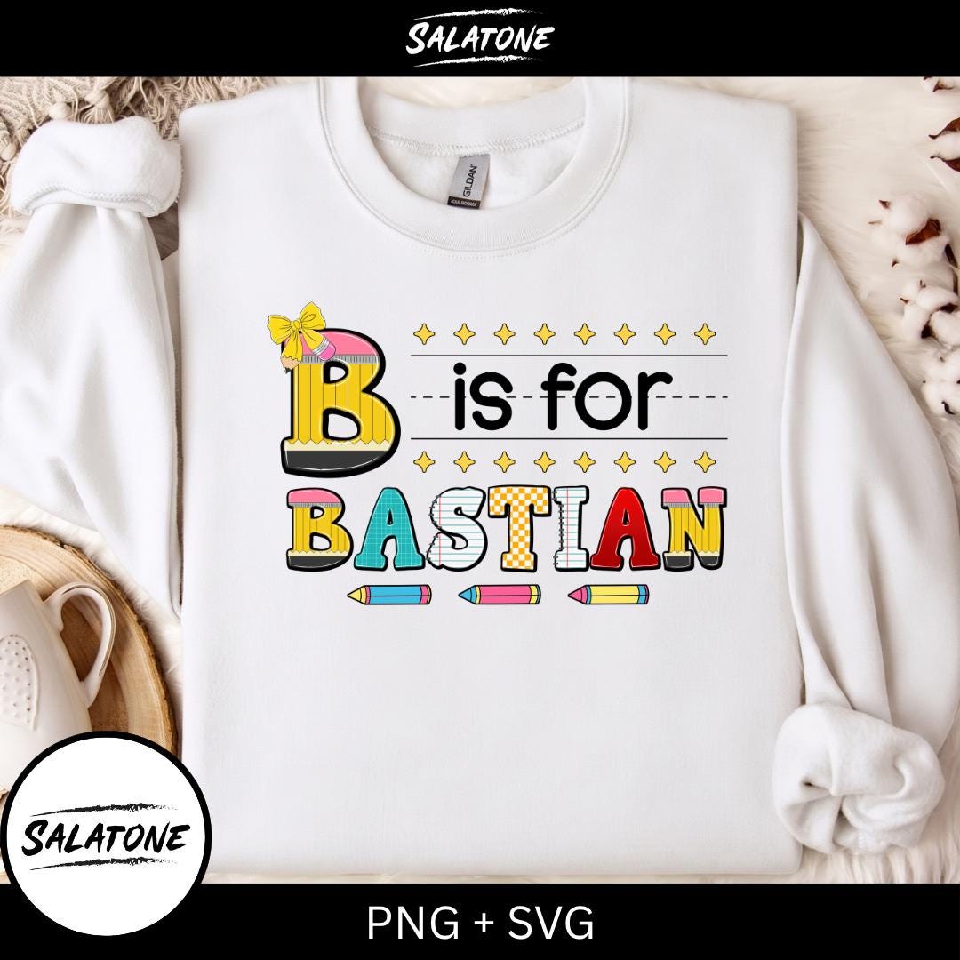 Custom Name Png Back To School Sublimation Design, Personalized Kids Name Shirt Png, School Supplies Letter Png Digital Download