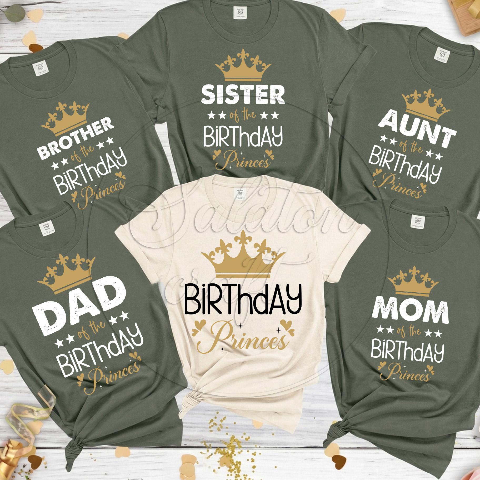 Birthday Princess Family SVG Bundle, Matching Mom Dad Sister Brother Aunt Shirts (Digital Download)