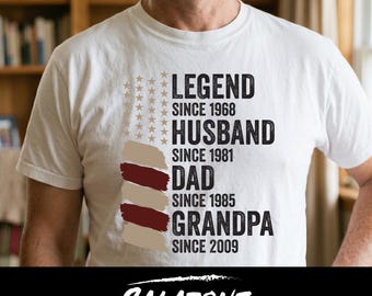 Legend Husband Dad Grandpa SVG | American Flag Father Day Designs | 1st Fathers Day Gift | Bonus Dad Shirt PNG | Fathers Day Bundle