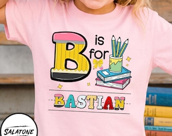 Custom Name Png Back To School Sublimation Design, Personalized Kids Name Shirt Png, School Books Pencil Cup Digital Download