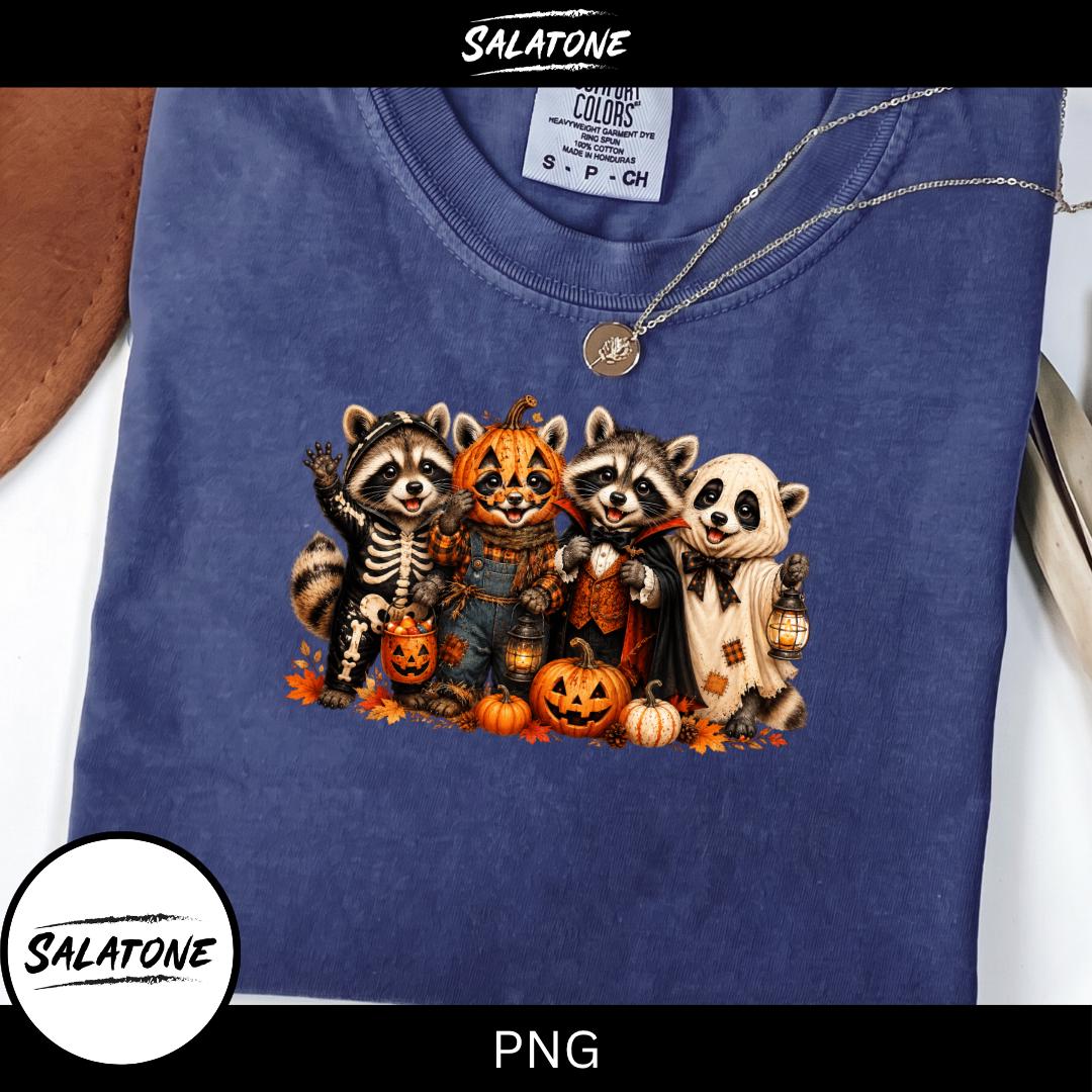 Halloween Raccoon PNG | Cute Spooky Season Sublimation | Funny Raccoon Halloween Shirt Graphic | Trick or Treat Digital Download