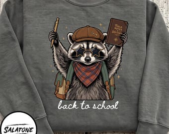 Back To School Raccoon Png Sublimation Design, Vintage Woodland Animal Shirt Png, Cottagecore Journal Digital Download