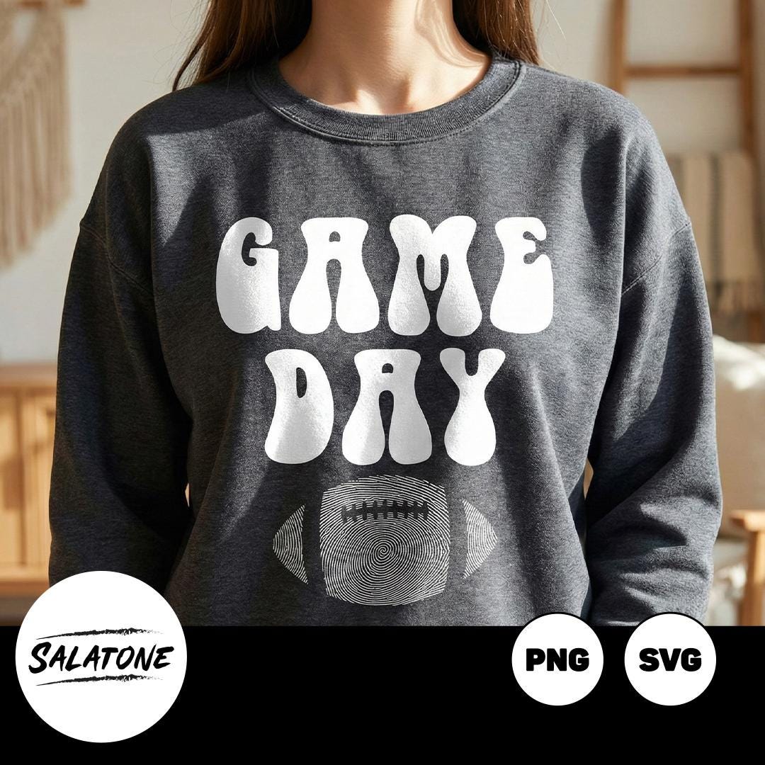 Gameday Football Fingerprint Art | PNG SVG Digital Download