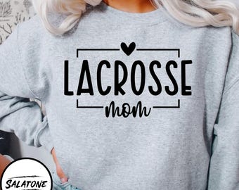 Lacrosse Mom SVG | Minimalist Game Day Shirt Design | Athlete Mom PNG | Lacrosse Sweatshirt Cut File for Cricut