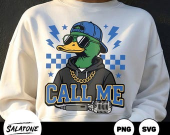 Hip Hop Duck SVG, Funny Rapper Clipart, Urban Sublimation (PNG, SVG)