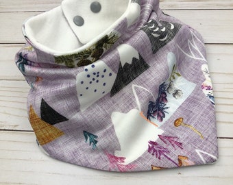 Organic satin Bandana Bib (100%EVA and BRA free)Teething Bib, Baby bib, Drool bib.