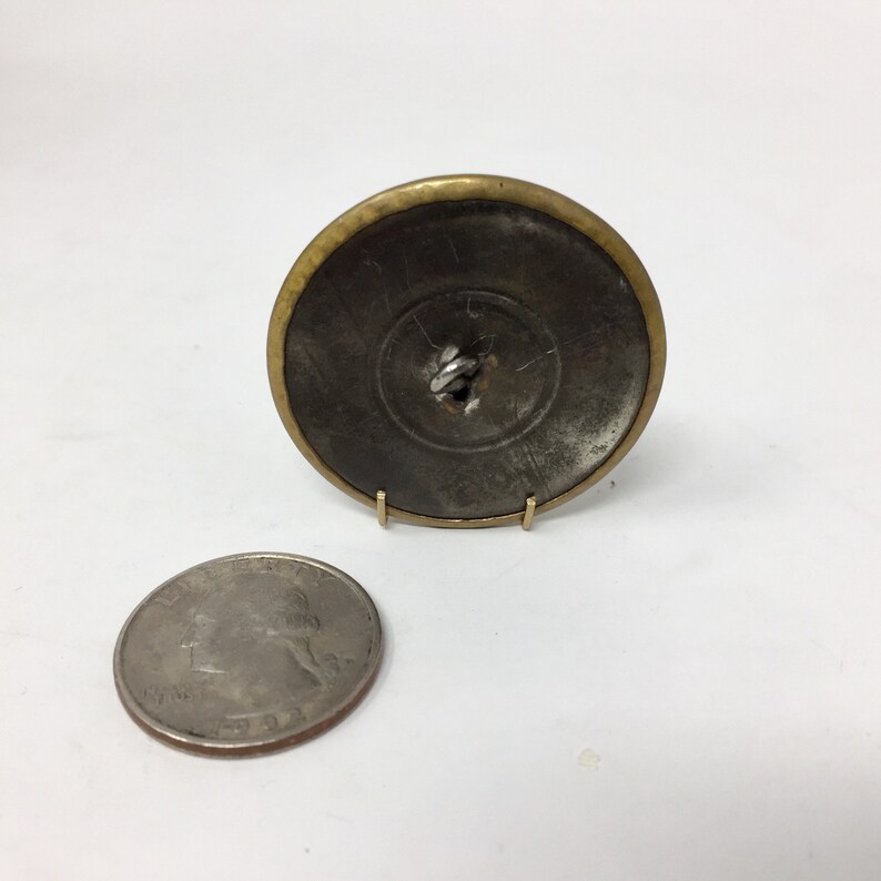 Vintage Victorian Era Large Metal Picture Button 1 916\u201d Diameter