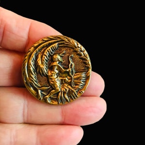 Rare Vintage Brass Button Robinson Crusoe