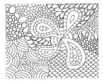 Childrens Zendoodle Coloring Page PDF, Page 66, Printable Instant Download