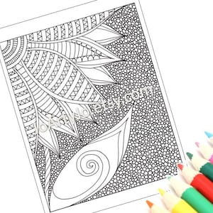 Zentangle Inspired Coloring Page Printable, Zendoodle Flower, Page 42