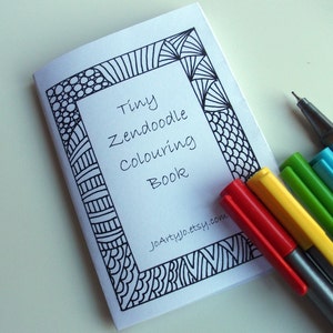 Mini Zine, PRINTABLE Zentangle Inspired Coloring Book, Intricate Zendoodle Coloring Patterns image 5