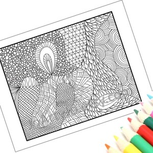 即時ダウンロードぬり絵ページ - ユニコーンアートプリントゼン