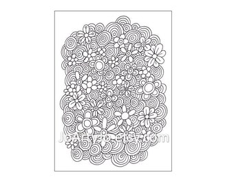 Zentangle Inspired Coloring Page PDF, Page 64